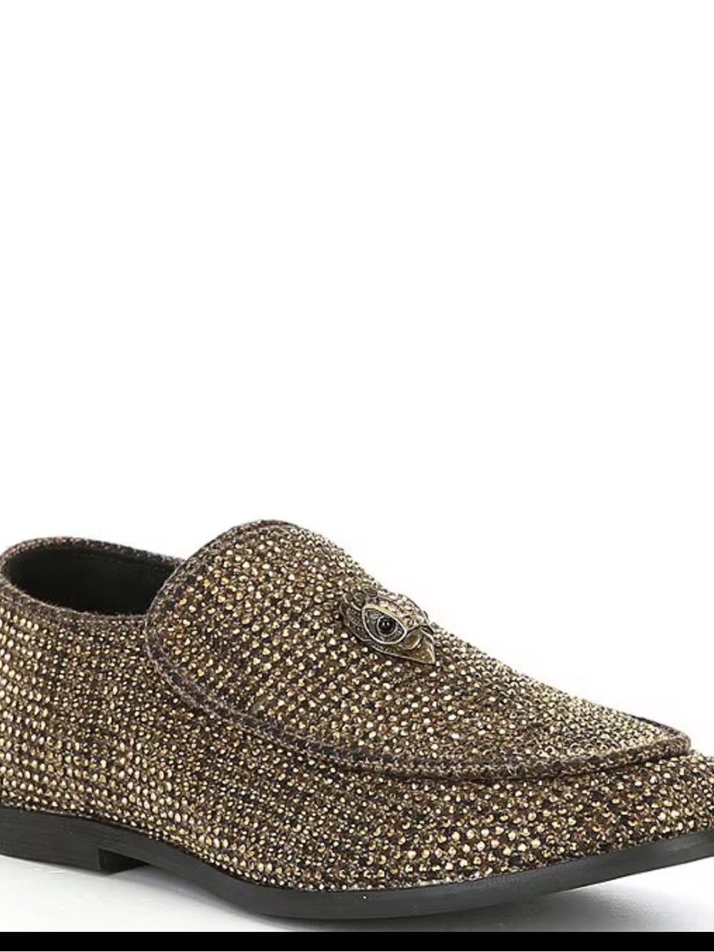 Boys (youth) size 2 NEW Gold Crystal Embellished Slip-On Loafers NWT no box